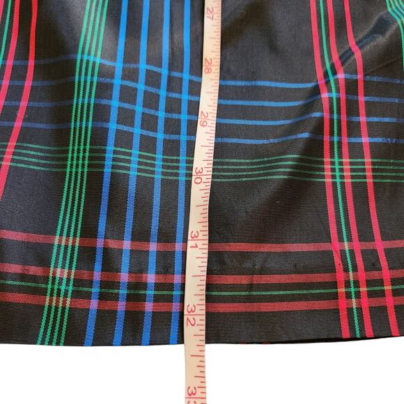 VINTAGE COMM black plaid skirt pleated size 10 NOS - Picture 7 of 7
